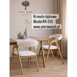 PRODUCENT Krzesło Dębowe KR-201 Kolor Tkaniny Biały